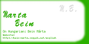 marta bein business card